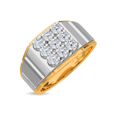 Mens FLASHY 19K Yellow Gold Diamond Pave Ring (stunning!)